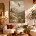 Dusty Blue Mountain Path Adventure Kids Wall Art Canvas Print - Image 11