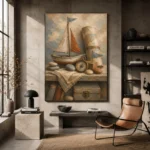 Dusty Blue Discovery Still Life Adventure Kids Wall Art Canvas Print - Image 3