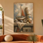 Dusty Blue Discovery Still Life Adventure Kids Wall Art Canvas Print - Image 6