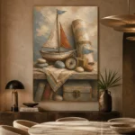 Dusty Blue Discovery Still Life Adventure Kids Wall Art Canvas Print - Image 7