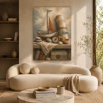 Dusty Blue Discovery Still Life Adventure Kids Wall Art Canvas Print - Image 9