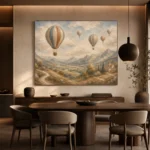 Dusty Blue Hot Air Balloon Valley Adventure Kids Wall Art Canvas Print - Image 5