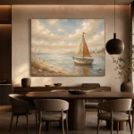 Dusty Blue Sailboat Coastal Adventure Kids Wall Art Canvas Print - Image 5