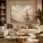 Dusty Blue Sailboat Coastal Adventure Kids Wall Art Canvas Print - Image 10