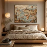 Beige & Dusty Blue Antique Map Adventure Kids Wall Art Canvas Print - Image 9