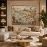Beige & Dusty Blue Antique Map Adventure Kids Wall Art Canvas Print - Image 10