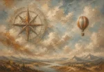 Dusty Blue Compass Rose Adventure Kids Wall Art Canvas Print