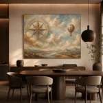 Dusty Blue Compass Rose Adventure Kids Wall Art Canvas Print - Image 5