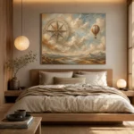 Dusty Blue Compass Rose Adventure Kids Wall Art Canvas Print - Image 9
