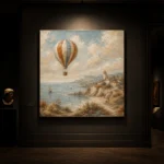 Dusty Blue Coastal Balloon Adventure Kids Wall Art Canvas Print - Image 7