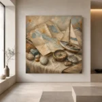 Dusty Blue Travel Map Still Life Adventure Kids Wall Art Canvas Print - Image 4
