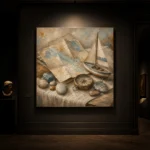 Dusty Blue Travel Map Still Life Adventure Kids Wall Art Canvas Print - Image 7