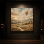 Dusty Blue Sunrise Balloon Adventure Kids Wall Art Canvas Print - Image 7