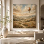 Dusty Blue Sunrise Balloon Adventure Kids Wall Art Canvas Print - Image 8