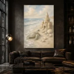 Pale Blue Sea Turtle Coastal Kids Wall Art Canvas Print - Image 5