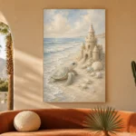 Pale Blue Sea Turtle Coastal Kids Wall Art Canvas Print - Image 6
