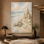 Pale Blue Sea Turtle Coastal Kids Wall Art Canvas Print - Image 7