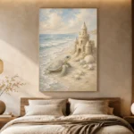 Pale Blue Sea Turtle Coastal Kids Wall Art Canvas Print - Image 8