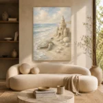 Pale Blue Sea Turtle Coastal Kids Wall Art Canvas Print - Image 9