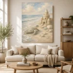 Pale Blue Sea Turtle Coastal Kids Wall Art Canvas Print - Image 10