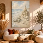 Pale Blue Sea Turtle Coastal Kids Wall Art Canvas Print - Image 11