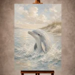 Pale blue and sand soothing Coastal Kids Wall Art print for elegant interiors. No text or watermarks in design.