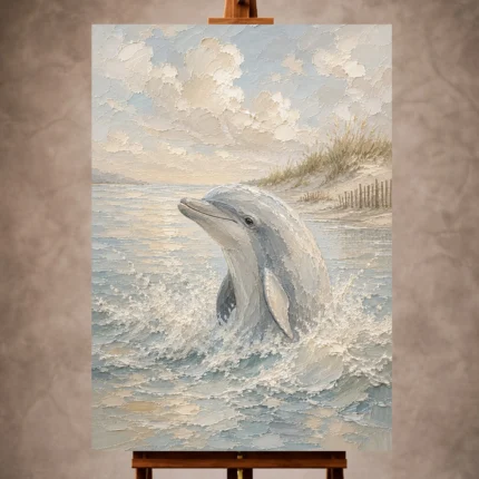 Pale blue and sand soothing Coastal Kids Wall Art print for elegant interiors. No text or watermarks in design.
