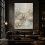 Pale Blue & Coral Crab Coastal Kids Wall Art Canvas Print - Image 5