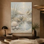 Pale Blue & Coral Crab Coastal Kids Wall Art Canvas Print - Image 7
