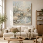 Pale Blue & Coral Crab Coastal Kids Wall Art Canvas Print - Image 10