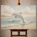 Pale blue and sand soothing Coastal Kids Wall Art print for elegant interiors. No text or watermarks in design.