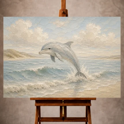 Pale blue and sand soothing Coastal Kids Wall Art print for elegant interiors. No text or watermarks in design.