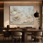 Pale Blue & Coral Tide Pool Crab Coastal Kids Wall Art Canvas Print - Image 5