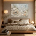 Pale Blue & Coral Tide Pool Crab Coastal Kids Wall Art Canvas Print - Image 9
