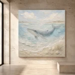 Pale blue and sand dreamy Coastal Kids Wall Art print for elegant interiors. No text or watermarks in design.