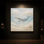 Pale Blue Baby Whale Coastal Kids Wall Art Canvas Print - Image 7