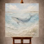 Pale Blue Baby Whale Coastal Kids Wall Art Canvas Print - Image 10