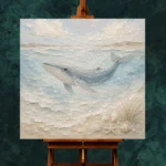 Pale Blue Baby Whale Coastal Kids Wall Art Canvas Print - Image 11