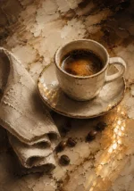 Espresso Brown & Caramel Coffee Wall Art Canvas Print