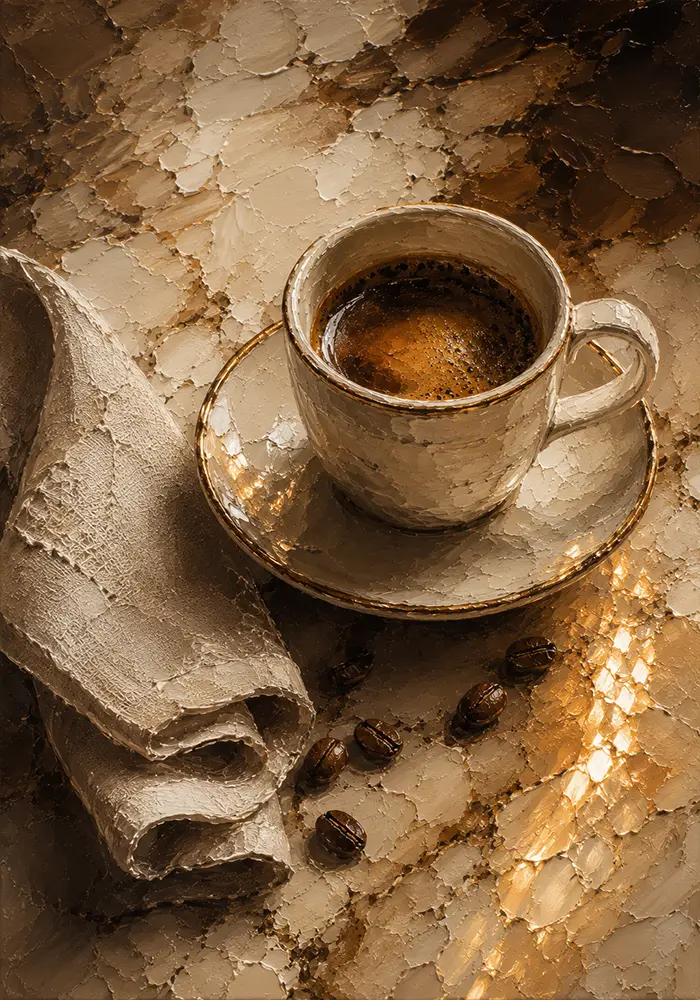 Espresso Brown & Caramel Coffee Wall Art Canvas Print