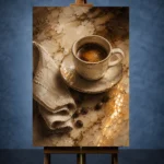 Espresso Brown & Caramel Coffee Wall Art Canvas Print - Image 2