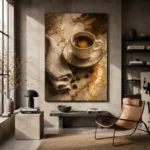 Espresso Brown & Caramel Coffee Wall Art Canvas Print - Image 3
