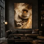 Espresso Brown & Caramel Coffee Wall Art Canvas Print - Image 4