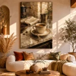 Espresso & Antique Brass Coffee Wall Art Canvas Print - Image 8