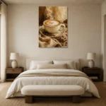 Caramel & Toasted Almond Coffee Wall Art Canvas Print showcased in an elegant minimalist interior