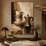 Espresso Black & Muted Bronze Coffee Wall Art Canvas Print - Image 5