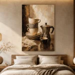 Espresso Black & Muted Bronze Coffee Wall Art Canvas Print - Image 6