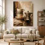 Espresso Black & Muted Bronze Coffee Wall Art Canvas Print - Image 7