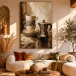 Espresso Black & Muted Bronze Coffee Wall Art Canvas Print - Image 8