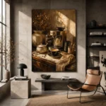Deep Espresso & Honey Caramel Coffee Wall Art Canvas Print - Image 3